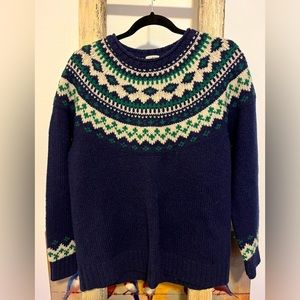 LL Bean Fair Isle Wool Sweater